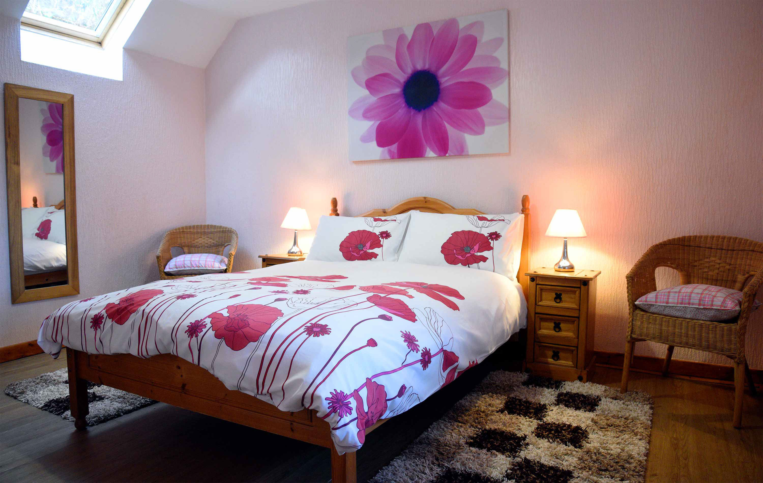 Great double room accommodation with sea views at our braes self catering Bramble Cottage